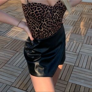 Blue Blush Leather Skort